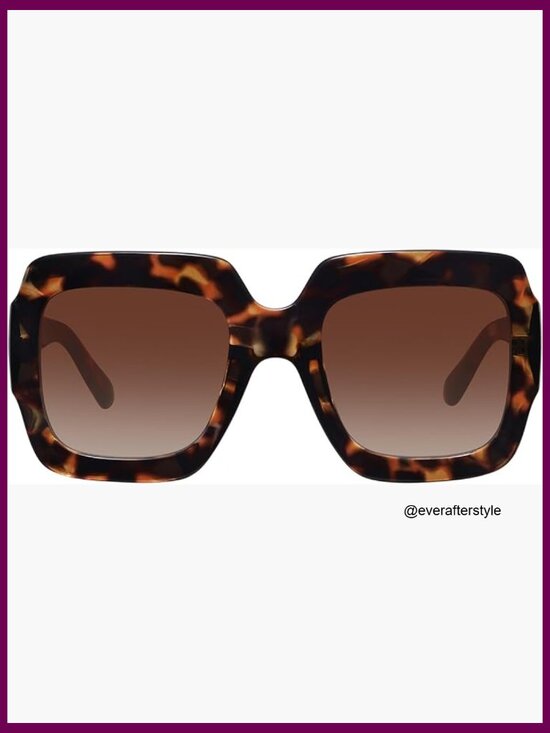 Oversized Square Sunglasses UV400 Protection Lightweight Retro Shades main image 4